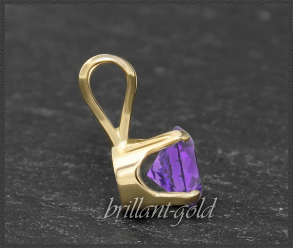 Anhänger 585 Gold Amethyst violett 4,5,6,7mm